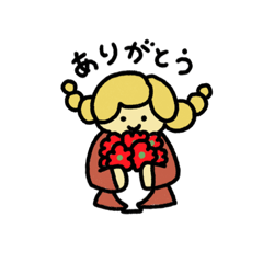 [LINEスタンプ] シンプルに気持ちを伝えるおさげの女の子