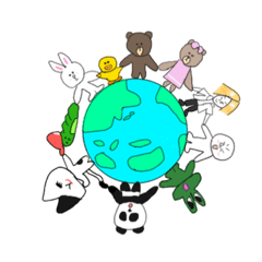 [LINEスタンプ] 絵本みたいな世界×BROWN＆FRIENDS