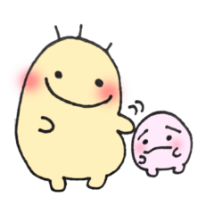 [LINEスタンプ] ぽてとくんとしょんぼりちゃん