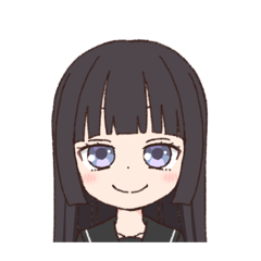 [LINEスタンプ] 制服黒髪ロングちゃん