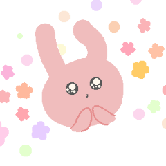 [LINEスタンプ] お花畑の動物たち うさぎ編 パステルカラー