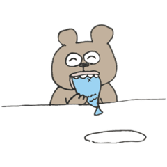 [LINEスタンプ] よく食べるクマ