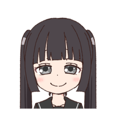 [LINEスタンプ] 制服黒髪ツインテメンヘラちゃん