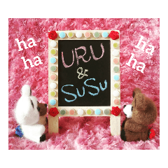 [LINEスタンプ] URU＆SUSU【英語編】