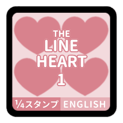 [LINEスタンプ] THE LINE HEART 1【英語[¼]ピンク】