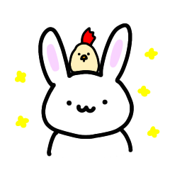 [LINEスタンプ] リアクションをするうさぎ