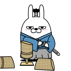 [LINEスタンプ] デカ動く 擦れ武士うさぎ