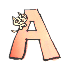 [LINEスタンプ] 猫藤ねこ太のペン落書き〜アルファベット〜