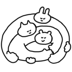 [LINEスタンプ] うさぎとねことくまのスタンプ