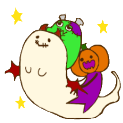 [LINEスタンプ] ハロウィンのかわいいオバケたち