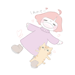 [LINEスタンプ] わたしとときどきねこ