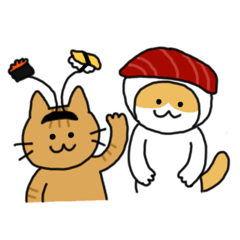 [LINEスタンプ] Osushi with cats(ねこ)