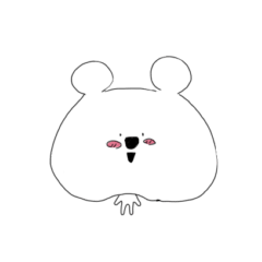 [LINEスタンプ] 顔の余白が多いシロクマ