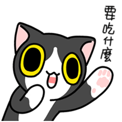 [LINEスタンプ] 黑白＆ラットグレー 【晩ごはん】