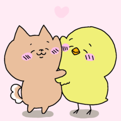 [LINEスタンプ] ひよこといぬのスタンプ