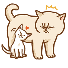 [LINEスタンプ] しわねこさんとしろねこちゃん