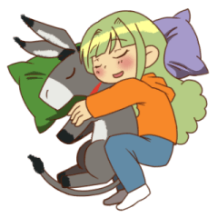 [LINEスタンプ] ニンジン少女と黔ロバ