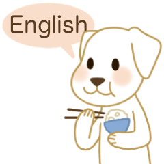 [LINEスタンプ] 足の長い黒猫-犬(English)