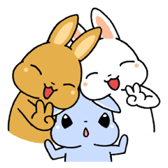 [LINEスタンプ] とにかくうさぎ三色ミックス1