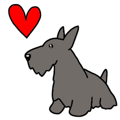 [LINEスタンプ] 犬種別スコティッシュテリア・黒(英語Ver)