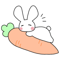 [LINEスタンプ] 可愛い白うさぎ【うさぎのほたて】