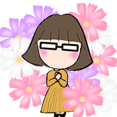 [LINEスタンプ] 大人の挨拶 メガネちゃん 秋