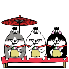 [LINEスタンプ] デカ動く 三匹の擦れねこ8