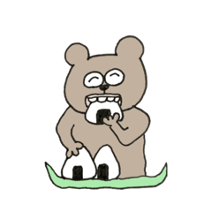 [LINEスタンプ] よく食べるクマの日常