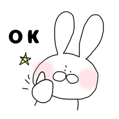 [LINEスタンプ] ほっぺの赤いうさぎ