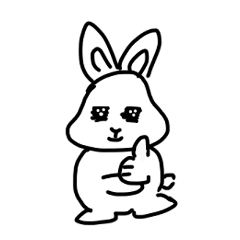 [LINEスタンプ] 白うさぎ、遊ぼう