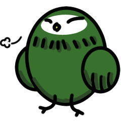 [LINEスタンプ] たまごみたいな緑フクロウ