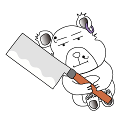 [LINEスタンプ] 肉切り包丁クマ