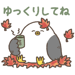 [LINEスタンプ] まんまるカモメ 秋