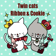 [LINEスタンプ] 双子ネコRibbon＆Cookieのスタンプ①  日常