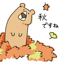 [LINEスタンプ] くまさん【秋】